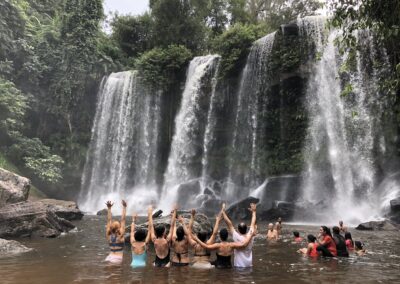 Pilates Retreat Angkor Wat Cambodia Lesley Logan - Nov 2018 - Waterfall